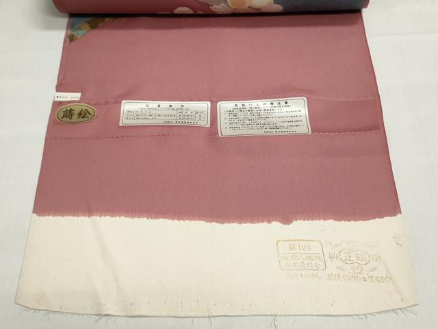 平和屋着物▼付下げ　反物　着尺　流水花文　金銀彩　逸品　未使用　DABJ9696we