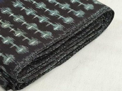平和屋着物●久留米絣　反物　着尺　絣間道　黒地　綿　逸品　未使用　DABJ9723we