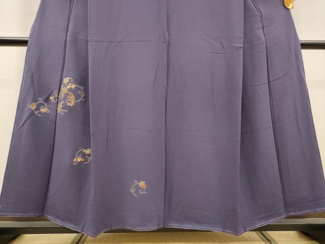 平和屋着物▼訪問着　総刺繍　葡萄蔦の葉文　金糸　鬼しぼ縮緬　正絹　逸品　未使用　DABJ7792fe