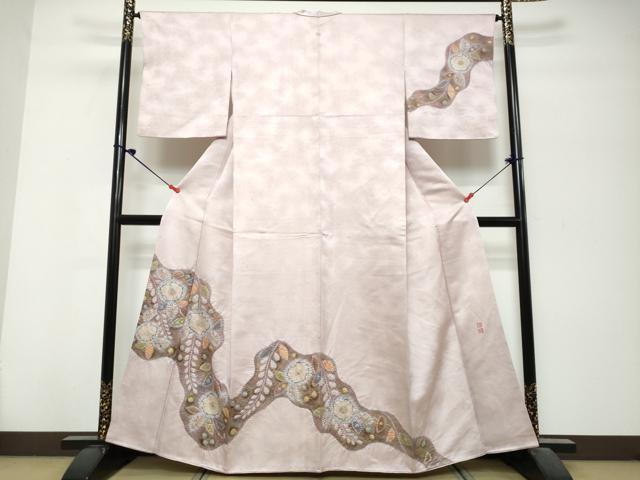 平和屋着物●訪問着　作家物　絞り　辻が花　金彩　正絹　逸品　DABK0784ud