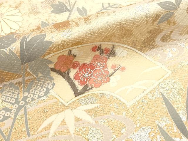 平和屋着物■訪問着　地紙草花文　暈し染め　金銀彩　正絹　逸品　DABK5679sf