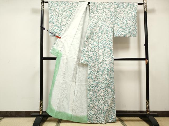 平和屋着物■小紋　草花文　暈し染め　洗える着物　DABK6233qa