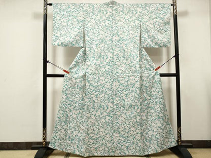 平和屋着物■小紋　草花文　暈し染め　洗える着物　DABK6233qa