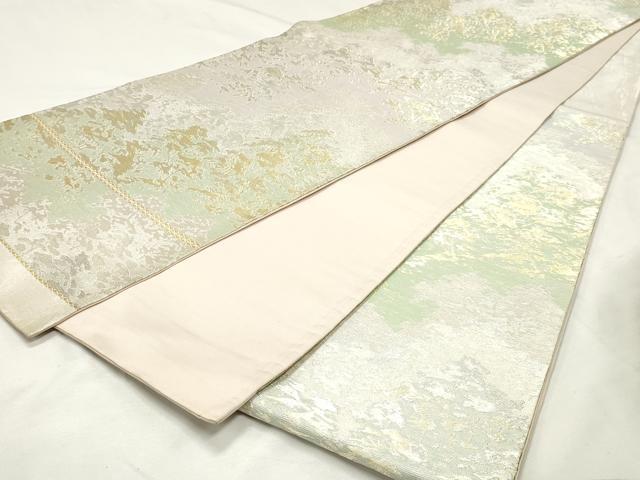 平和屋着物◎六通柄袋帯　樹林文　金銀糸　正絹　逸品　DABK8593cm