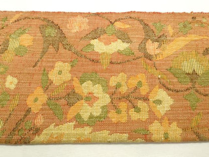 平和屋着物◎八寸名古屋帯　紬地　更紗花文　正絹　逸品　DABK8589cm