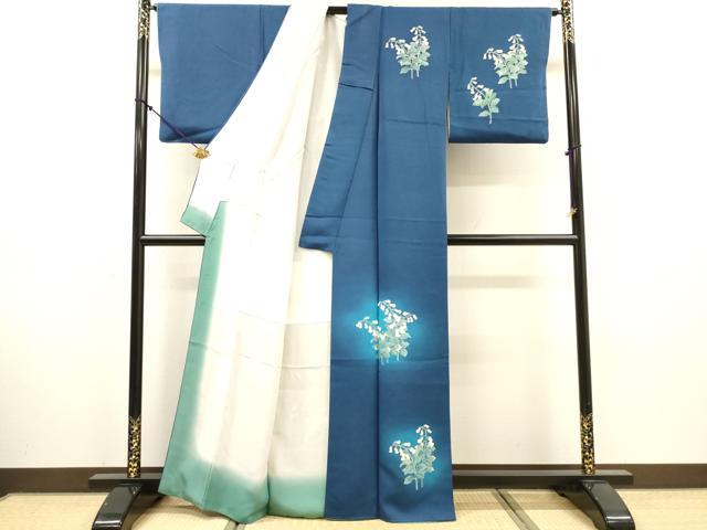 平和屋着物●訪問着　草花　暈し染　正絹　逸品　DABJ7837fe