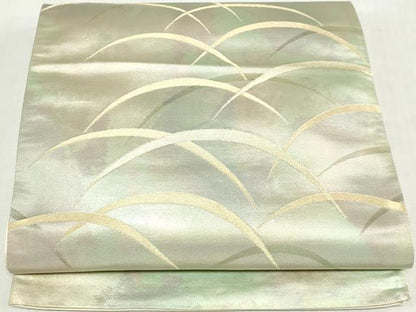 平和屋着物◎六通柄袋帯　芝文　金糸　引箔　正絹　逸品　DABK8614cm