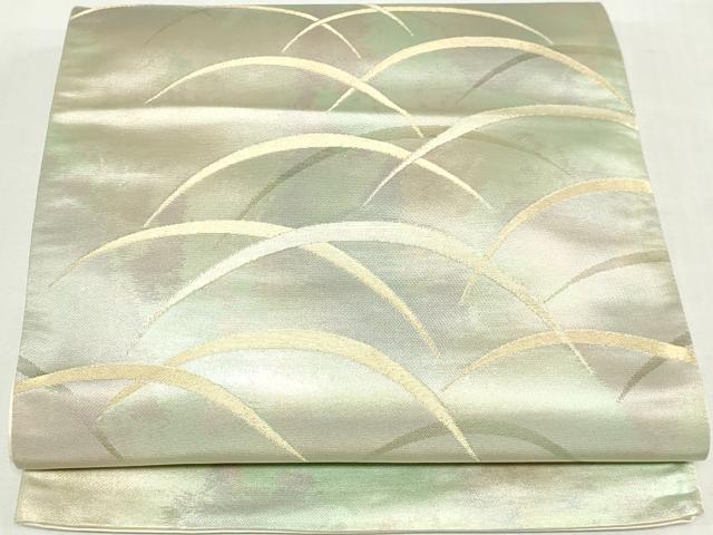 平和屋着物◎六通柄袋帯　芝文　金糸　引箔　正絹　逸品　DABK8614cm