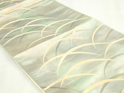 平和屋着物◎六通柄袋帯　芝文　金糸　引箔　正絹　逸品　DABK8614cm