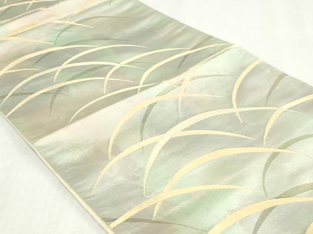 平和屋着物◎六通柄袋帯　芝文　金糸　引箔　正絹　逸品　DABK8614cm