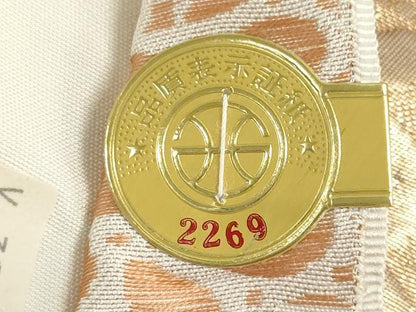 平和屋着物▼西陣　名古屋帯　帯反物　辻が花　金糸　証紙付き　逸品　未使用　DABJ9798we