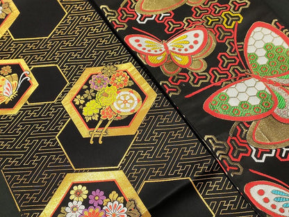 平和屋本店■子供帯 まとめて 35点 向かい鶴 鴛鴦 蝶 花柄 鏡裏 金銀糸 など 着用可能多数 未使用品あり ppp0019