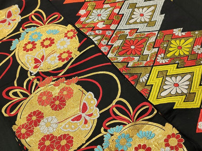 平和屋本店■子供帯 まとめて 35点 向かい鶴 鴛鴦 蝶 花柄 鏡裏 金銀糸 など 着用可能多数 未使用品あり ppp0019