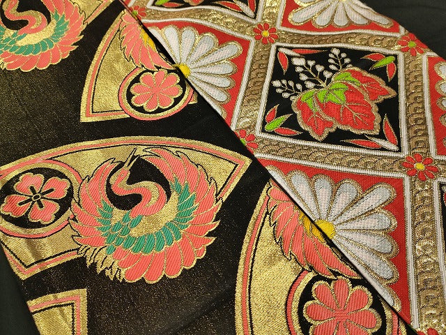 平和屋本店■子供帯 まとめて 35点 鳳凰 向かい鶴 孔雀 蝶 花柄 金銀糸 など 着用可能多数 未使用品あり ppp0020