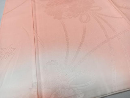 平和屋着物■長襦袢　無双仕立て　舞花地紋　暈し染め　正絹　逸品　CABN2107xe
