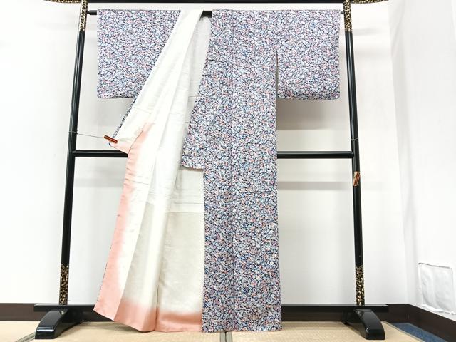 平和屋着物■上質な小紋　更紗花文　正絹　逸品　CABN2121xe