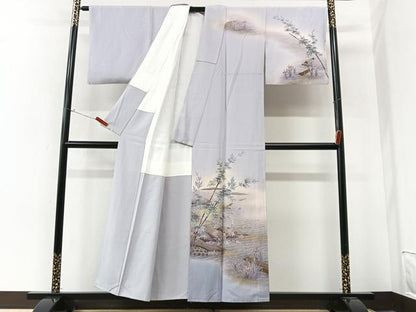 平和屋着物■訪問着　作家物　風景文　暈し染め　金彩　正絹　逸品　CABN2114xe