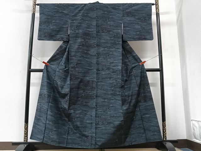 平和屋着物■上質な紬　風景文　正絹　逸品　CABN2119xe