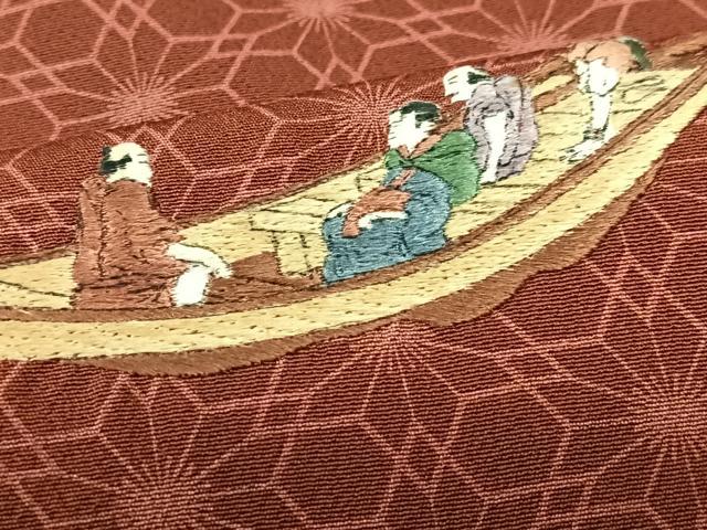 平和屋着物■訪問着　総刺繍　人物筏文　正絹　逸品　CABN2126xe