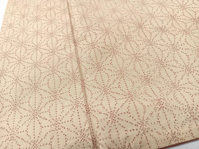 平和屋着物■上質な紬　麻の葉文様　正絹　逸品　CABN2124xe