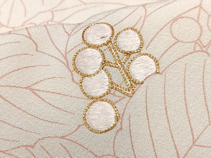 平和屋着物■訪問着　駒刺繍　葉尽くし　正絹　逸品　CABN2125xe