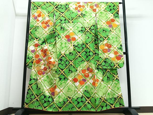 平和屋着物■豪華振袖　駒刺繍　草花文　金彩　やまと誂製　正絹　逸品　CABN2133xe