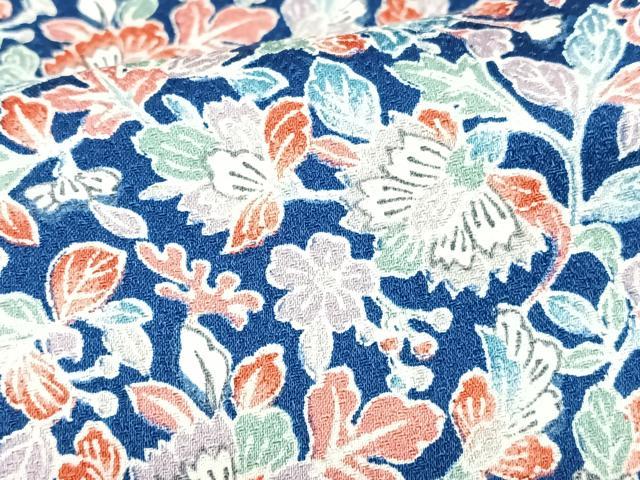 平和屋着物■上質な小紋　更紗花文　正絹　逸品　CABN2121xe