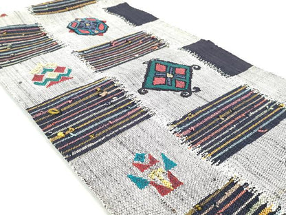 平和屋着物◎八寸名古屋帯　紬地　抽象花文　正絹　逸品　DABK8643cm