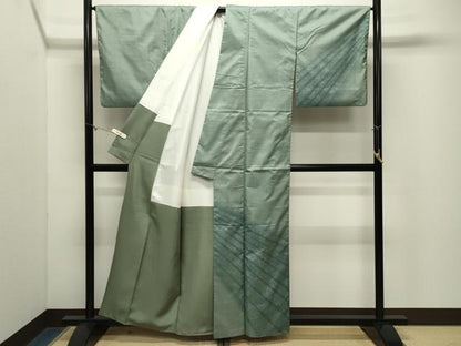 平和屋着物●本場縞大島紬　訪問着　染大島　霞文　正絹　逸品　CABM5208gh
