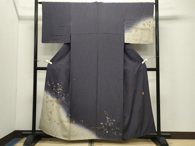 平和屋着物●和紙染染色作家・植村彩弘　訪問着　南天文　暈し染め　金彩　やまと誂製　正絹　逸品　CABM5220gh