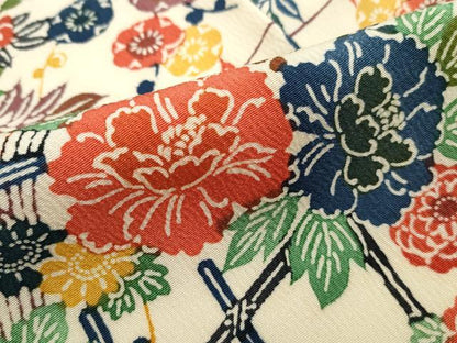 平和屋着物■上質な小紋　型染め　草花文　正絹　逸品　DABK6283qa