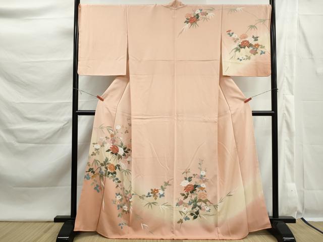 平和屋着物■訪問着　草花文　暈し染め　正絹　逸品　DABK6314qa