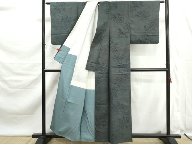 平和屋着物■本場大島紬　9マルキ　舞花文　正絹　逸品　DABK6309qa