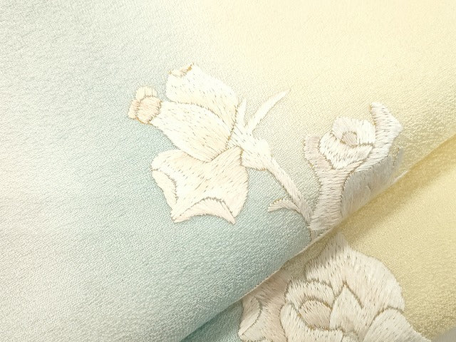 平和屋着物●袋帯　総手刺繍　薔薇　金銀糸　正絹　逸品　CABN3654dy