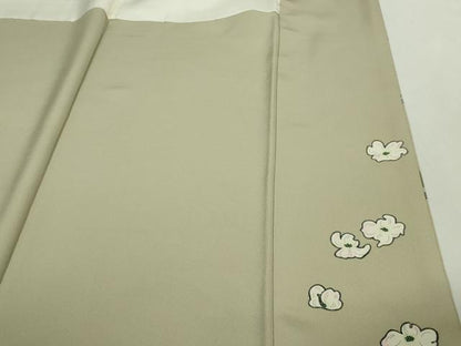 平和屋本店●極上　本加賀友禅作家　由水煌人　訪問着　枝花文　砂色地　逸品　DZAB5216kh6