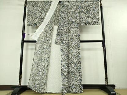 平和屋本店＊極上　夏物　本場琉球紅型　小紋　紗紬　唐草文　ますいわ屋扱い　逸品　未使用　DZAB5604kh6