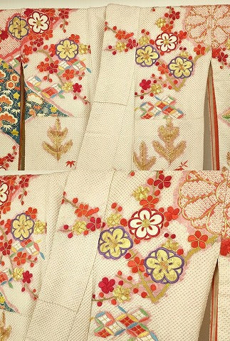 平和屋本店●極上　アンティーク　大正ロマン　振袖　駒刺繍　絞り　今様慶長文様　華趣　金彩　共箱付き　逸品　DZAB3474kh6