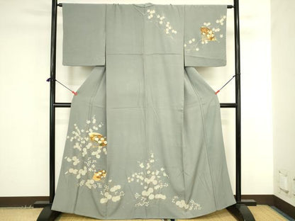 平和屋着物●訪問着　扇面花文　金彩　正絹　逸品　DABK2785op