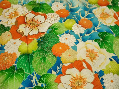 平和屋着物■訪問着　駒刺繍　草花文　金彩　正絹　逸品　CABL5793ou