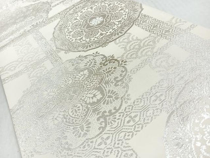 平和屋着物◎六通柄　本袋帯　手織錦　正倉院花文　純銀箔　正絹　逸品　CABM8643nb
