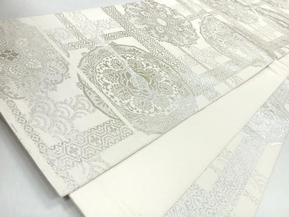 平和屋着物◎六通柄　本袋帯　手織錦　正倉院花文　純銀箔　正絹　逸品　CABM8643nb