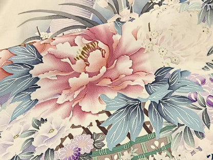 平和屋着物■豪華振袖　刺繍　花籠文　金彩　正絹　逸品　CABM6742ua