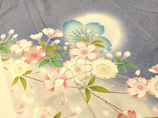 平和屋着物●豪華振袖　駒刺繍　枝垂れ桜　暈し染め　金彩　正絹　逸品　CABN3105vp