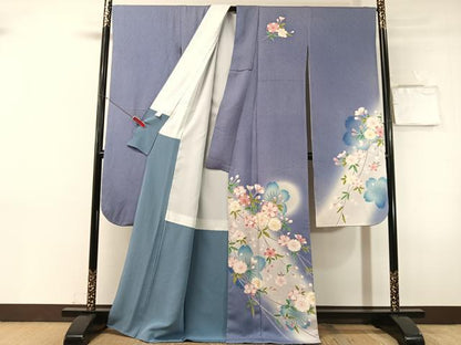 平和屋着物●豪華振袖　駒刺繍　枝垂れ桜　暈し染め　金彩　正絹　逸品　CABN3105vp