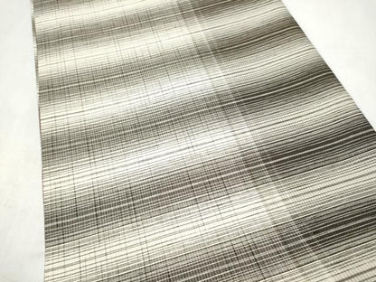 平和屋着物●六通柄袋帯　格子柄　金糸　正絹　逸品　CABN2720hy