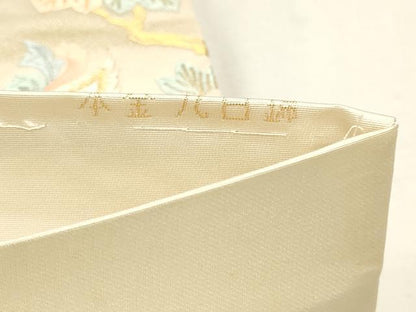 平和屋本店▼六通柄袋帯　唐織　九百錦　瑞鳥花苑文　本金　正絹　逸品　DABK5758sf
