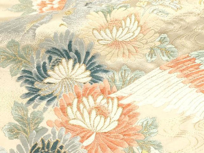 平和屋本店▼六通柄袋帯　唐織　九百錦　瑞鳥花苑文　本金　正絹　逸品　DABK5758sf