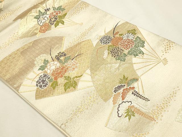 平和屋本店▼六通柄袋帯　唐織　吉祥模様　24Ｋ本金箔　正絹　逸品　DABK5755sf
