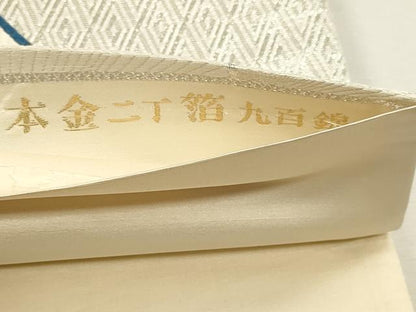 平和屋本店▼六通柄袋帯　唐織　九百錦　孔雀更紗花文　本金二丁箔　正絹　逸品　DABK5791sf