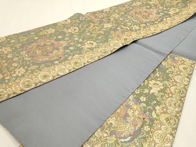 平和屋本店▼六通柄袋帯　紹巴　更紗献上文　彩園　本金箔　正絹　逸品　DABK5787sf
